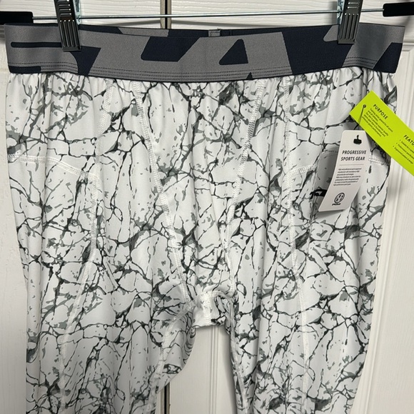 TSLA mens XL compression, white marble, never worn w tags XL, full length - Picture 7 of 8